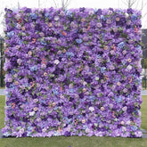Aperturee - Aperturee Artificial Wall Plant Purple Floral Party Decor